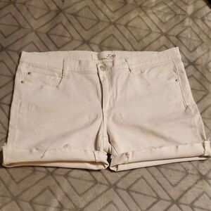 Joe's Jeans White Jean Shorts with Cuffed Hem